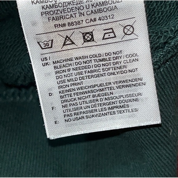 Adidas dark Green Sweatshirt arm tape Hoodie Mens Vented Trefoil Pocket Cotton S - Picture 11 of 16